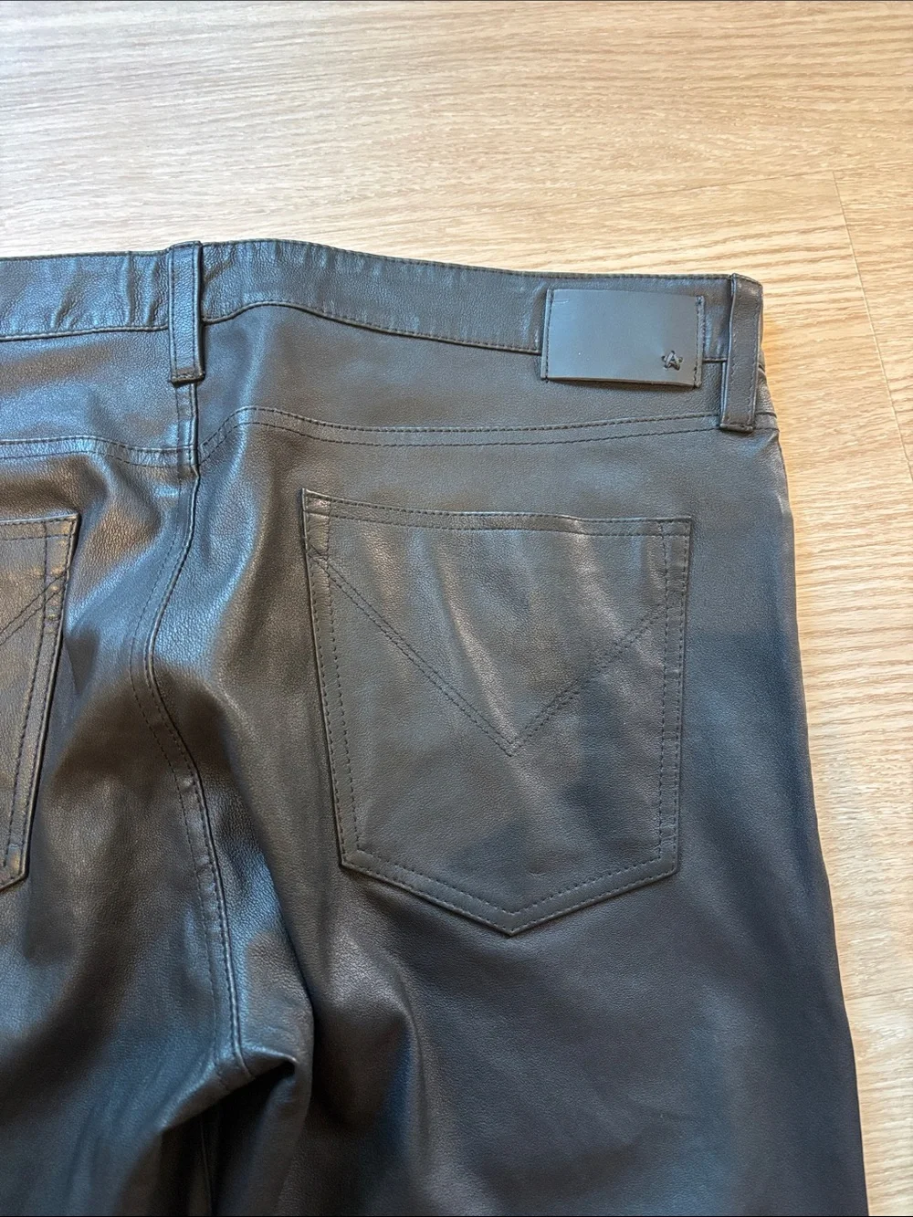 NWT John Varvatos Men’s 34x32 Sheep Leather Jeans Black Pants Designer New